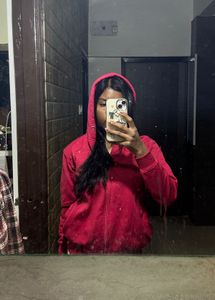 Stylish Red Zip-Up Hoodie