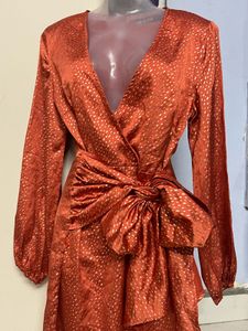 Pintrest Coral One Piece With Balloon Sleeves