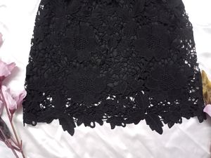Black Lace Detail Mini Skirt