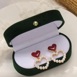 Heart Pearl Drop Earrings