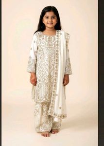 Cream & Gold Embroidered Outfit