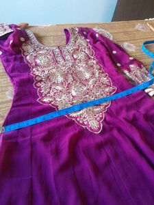 Elegant Maroon Embroidered Kurta Churidar Dupatta