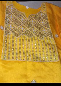 Yellow Embellished Kurti
