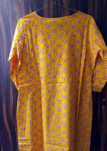 Sunshine Bloom Yellow Floral Kurti