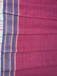 Pink Saree with Blue Border