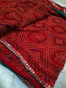 Bandhani Saree With Blouse Piece