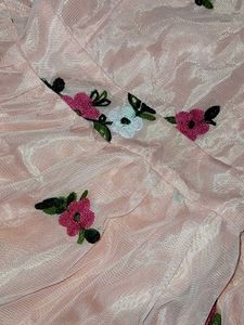 Pink Floral Embroidered Dress