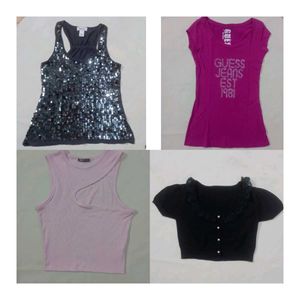 4 Combo Branded Very Stylish Sequin Tank Top
