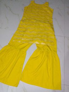 Yellow Sequin Chevron Tank