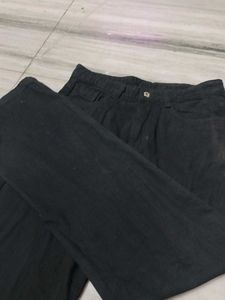 Dark Wash Wide Leg Jeans Black