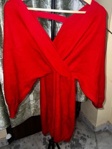Chic Red Sweater Dress