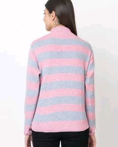 Kvetoo Zipper High Neck Swetshirt For Women