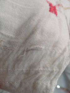 Punjabi White Red Kurta Set