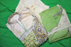 Stitched Kurta Plazo And Dupatta Set Wit