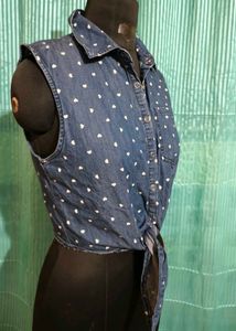 Size S/M 🎁Buy 2 Get 1 Free🎁 Denim Heart Top