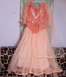 Very Beautiful Pich Colour Long Gown