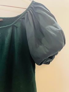Gorgeous Mango Suit Knit Top With Satin Sleeves