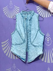 Denim Embellished Vest