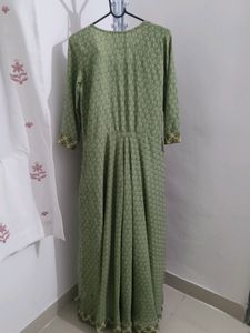 Italian Silk Gown With Embroidered Lace