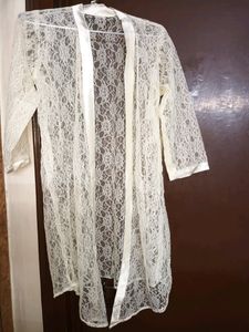 Off white long net shrug
