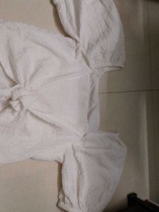 White Puff Sleeve Top