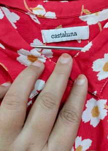 Red Floral Print Dress