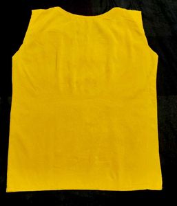 Yellow Lace-Up Sleeveless Top