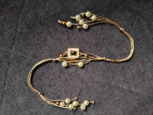 Pearl &amp; Gold Rakhi Bracelet