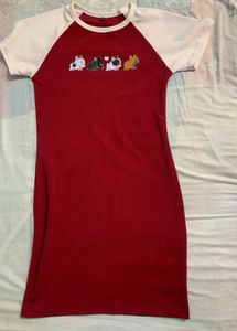 Cute Puppy Print T-Shirt Dress