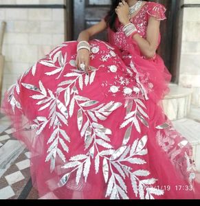 Red Crop top Lehnga
