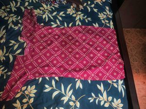 Maroon Printed Kurta