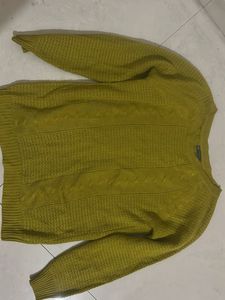 mustard yellow Green Knitted Sweater