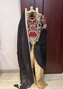 Brand New Khadi Silk Embroidered Sherwani Suit Set