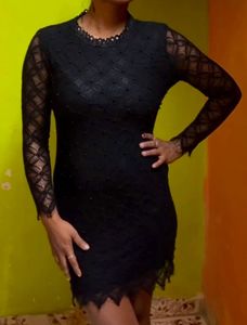 Black Mini Mesh Bodycon Dresses