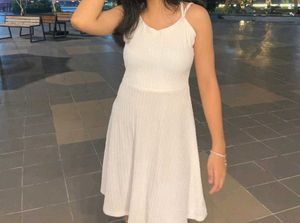 White Shiny Mini Dress For Women.