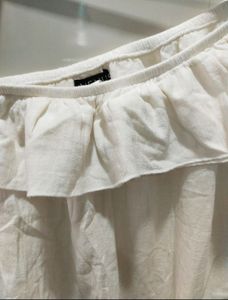 off shoulder white top