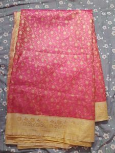 Pink Banarasi Style Saree