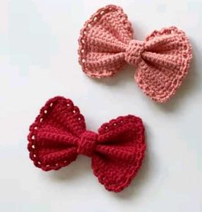 Crochet Bow Hair Clips
