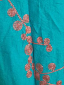 Leaves Green Imported Cotton Silk Mix Fabric