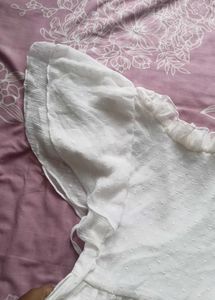 White Ruffled Sheer Dress