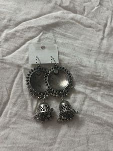 Oxidized Jhumka Earrings