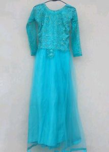 Elegant Aqua Blue frock