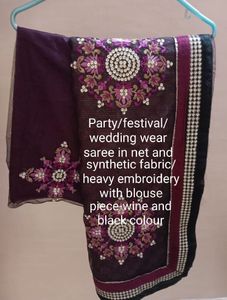 Party Wear Heavy Embroidery Saree