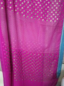 Pink Polka Dot saree