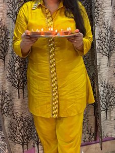 Yellow Kurta Set, Corset For Festival
