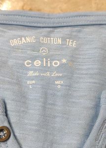 Cello Light Blue Long Sleeve Henley