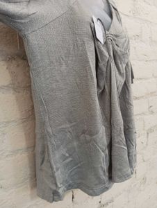 Gray Bow-Front Top