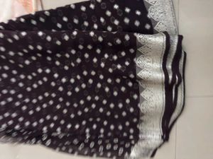 Elegant Black & Silver Sari