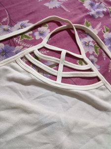 Halter Neck White Backless Crop top