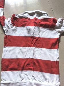 Pantaloons Red And White Boy&#39;s Full Sleeve Tshirt